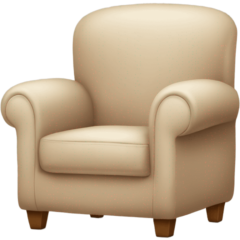 Beige Armchair with blanket and book emoji