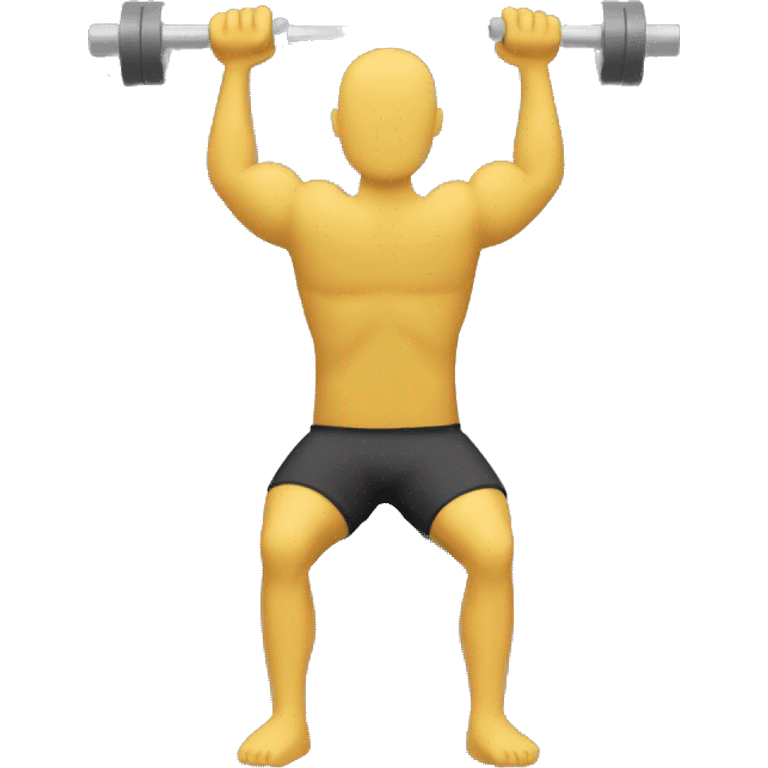 shoulder press viewed from back. yellow skin tone emoji