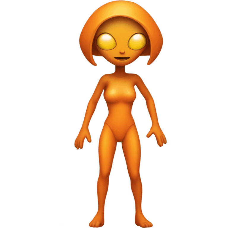 a orange alien woman full body emoji