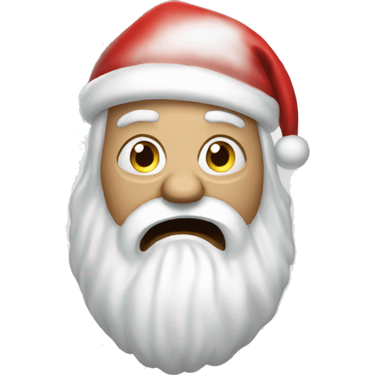 White santa Santa crying scared emoji