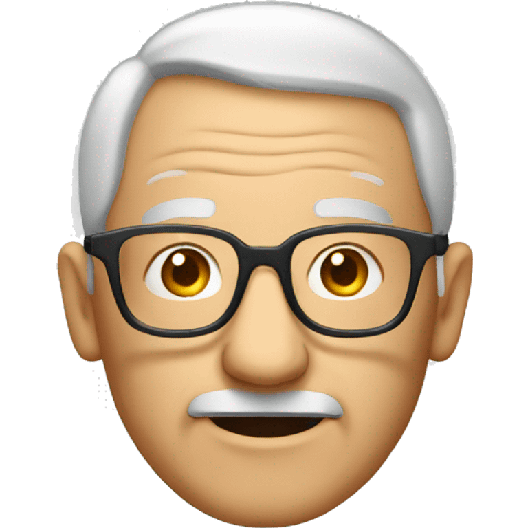 elderly man with glasses head emoji