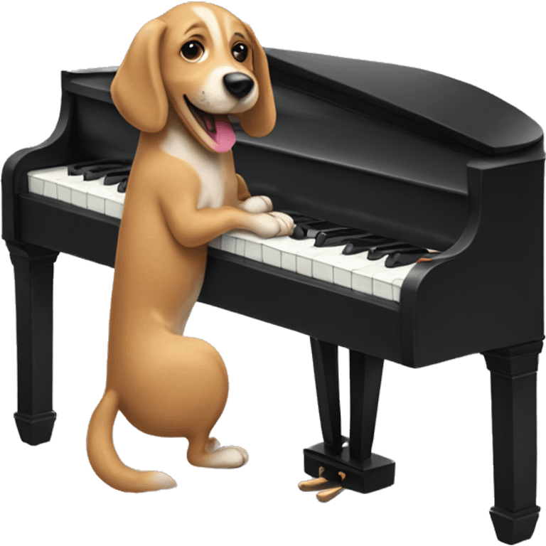 Dog playing piano emoji