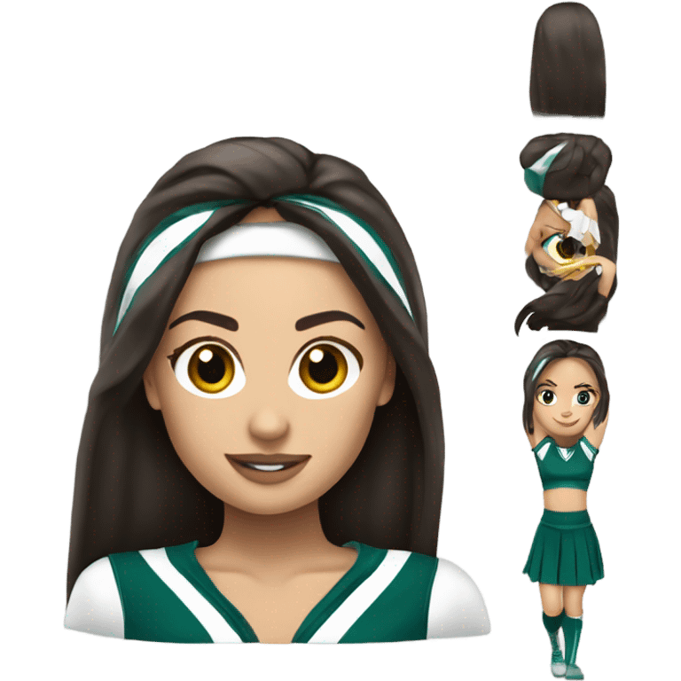 Philadelphia Eagles cheerleader brunette cheer emoji