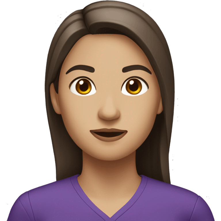 brunette psychologist, with medium complexion, and straight hair, wearing a purple uniform emoji