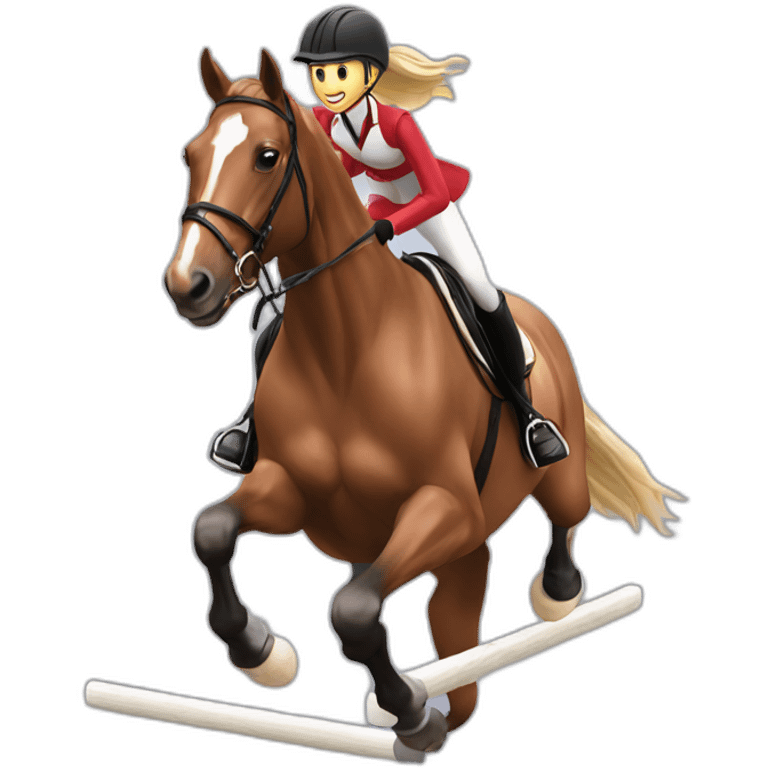 showjumping horse with a girl emoji