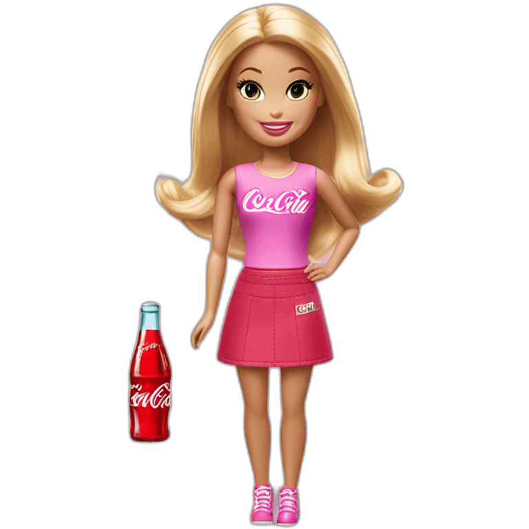 Barbie avec une bouteille de coca cola  emoji