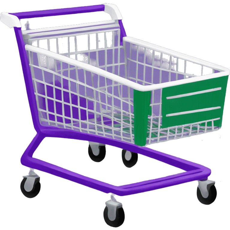 shopping cart purple white darkgreen emoji