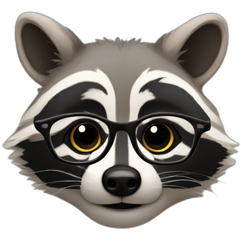 raccoon with glasses emoji