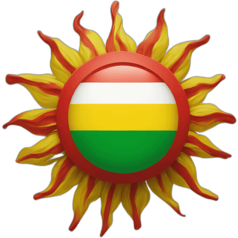 Kurdistan flag witch is red white and green and there is a yellow sun on the white part emoji