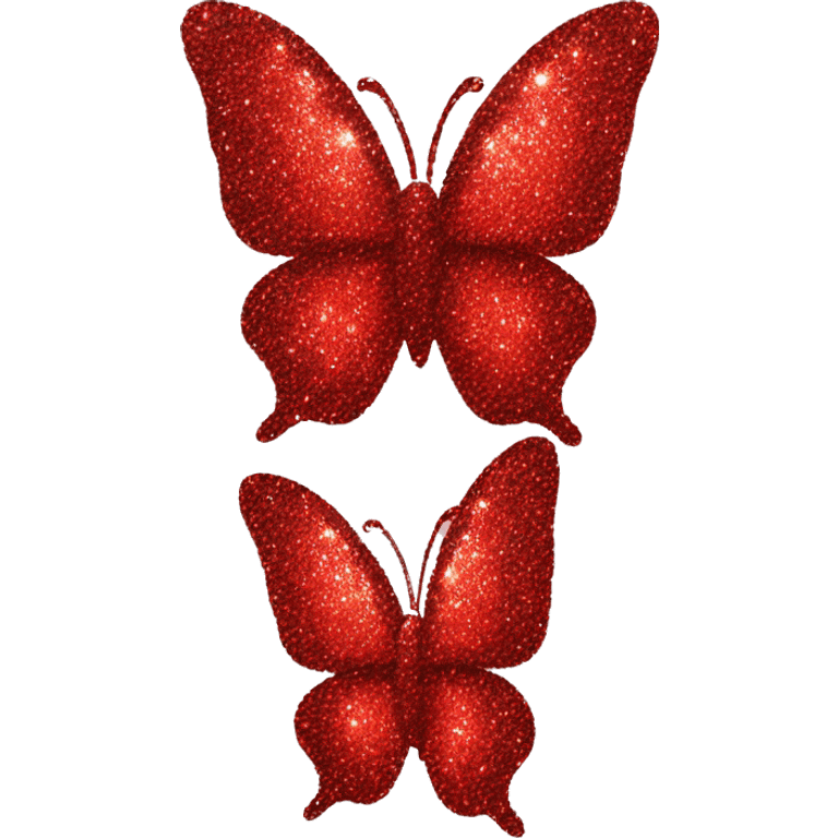 Glitter butterfly red emoji