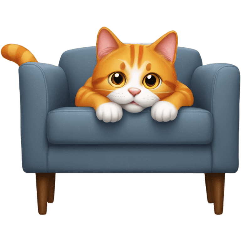 Orange cat playing hide and seek emoji