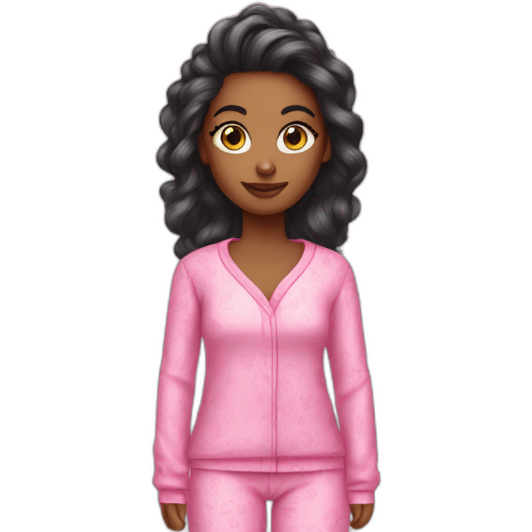 pink ends hair girl designer in pajamas emoji