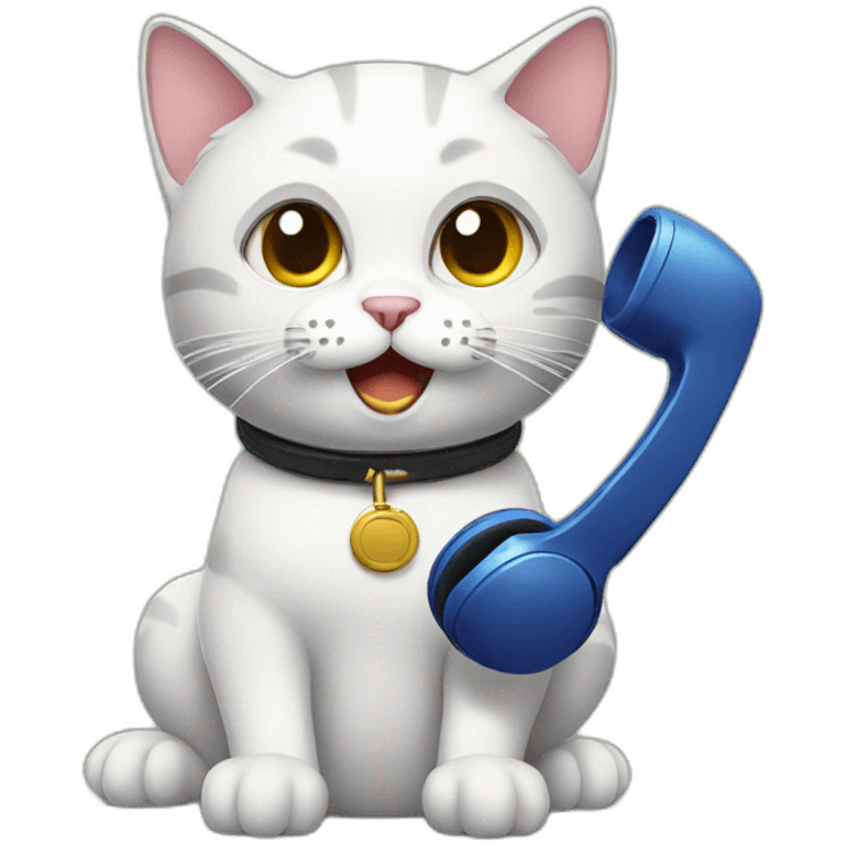 Cat with telephone emoji