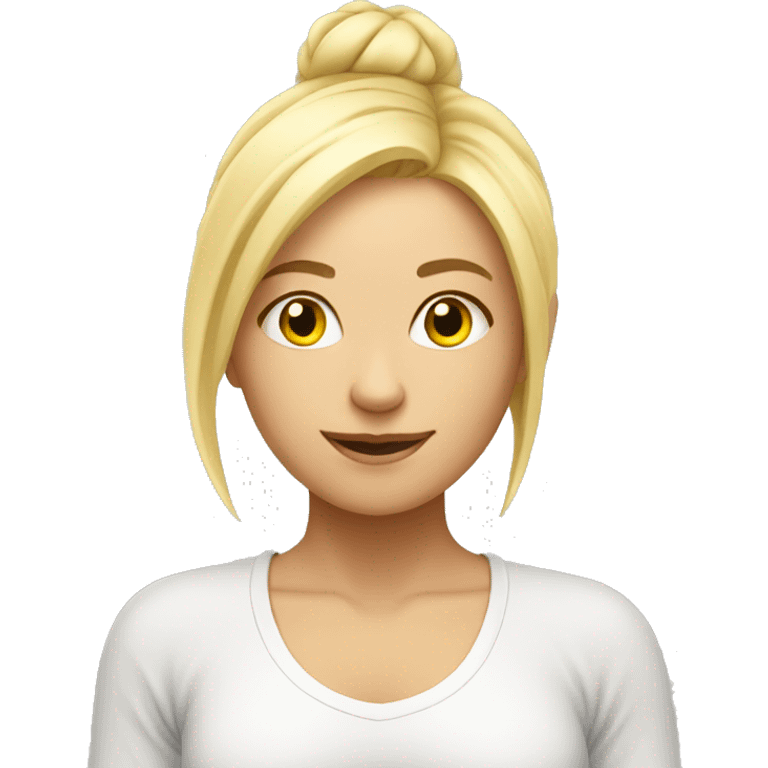 Blonde yoga girl emoji