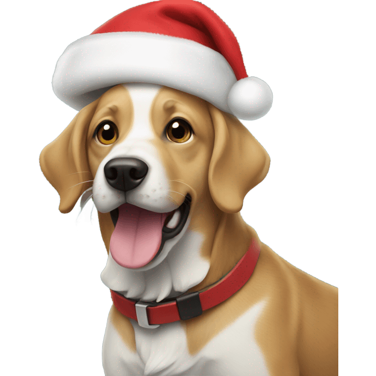 Dog with Santa hat emoji