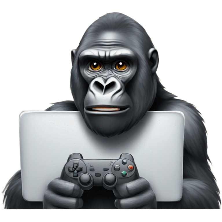 Gorilla playing video games emoji