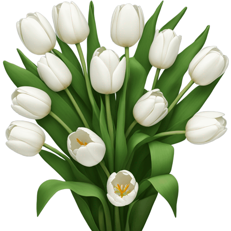 white tulip bouquet  emoji