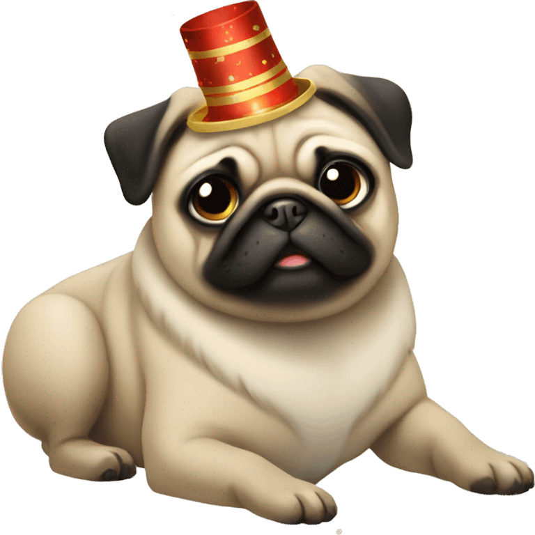 New years pug emoji