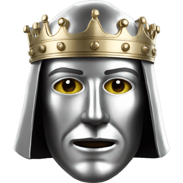 king baldwin IV in silver full face mask up emoji