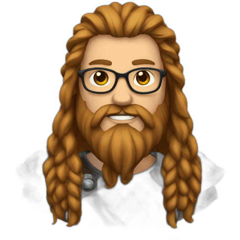 viking with long hair a beard and glasses emoji