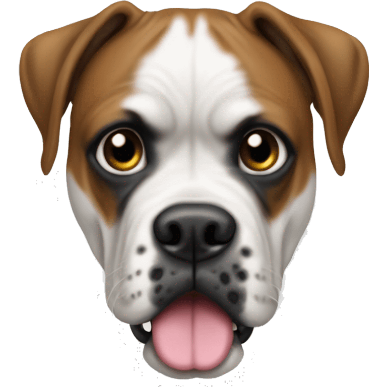 White boxer dog mancha en ojo izquierdo  emoji