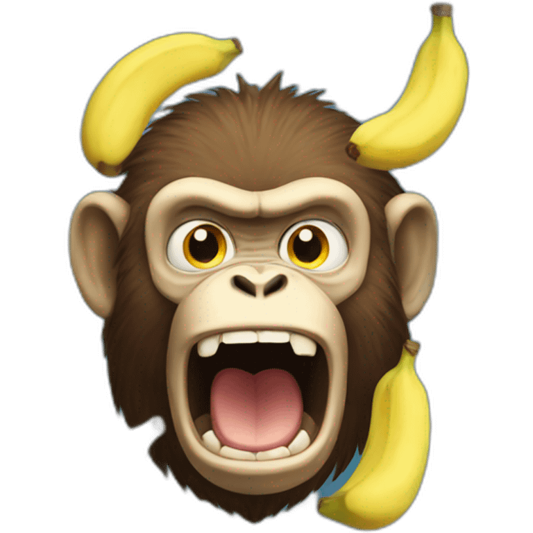 Angry monkey eating banana emoji