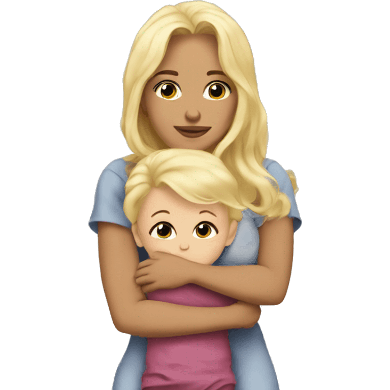 baby hug mommy blonde emoji