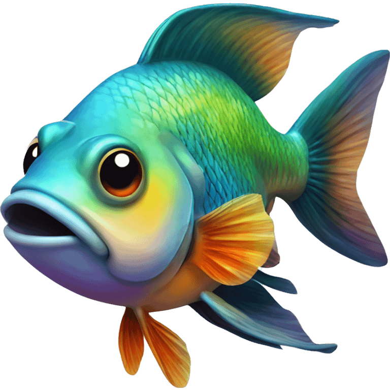 Colourful realistic fish emoji