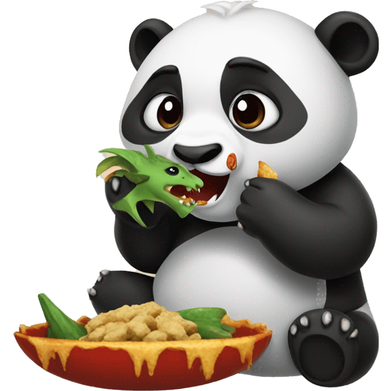 Panda eating a dragon  emoji