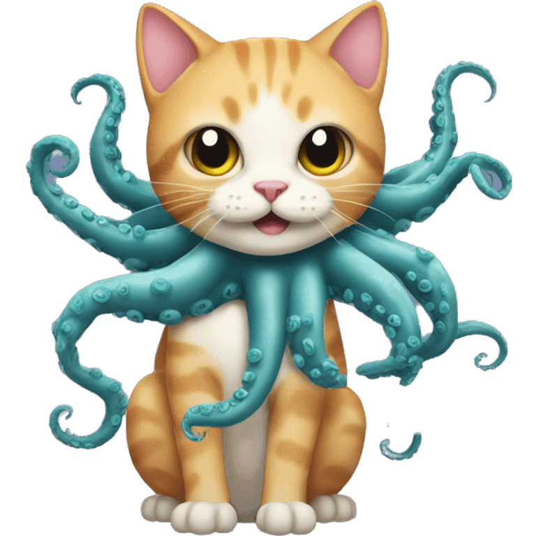 Cat with octopus arms emoji