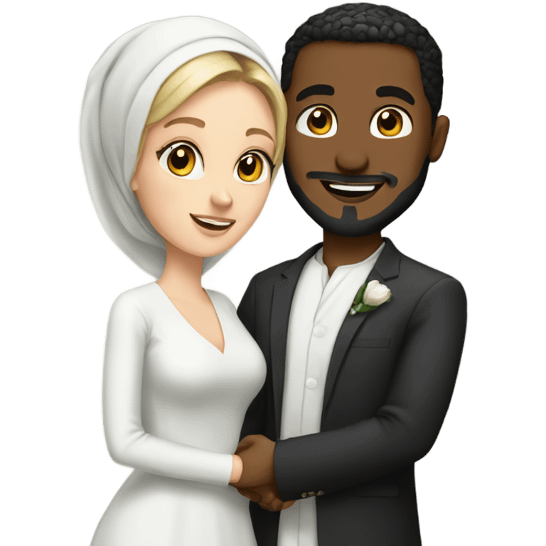 muslim man and white woman married emoji