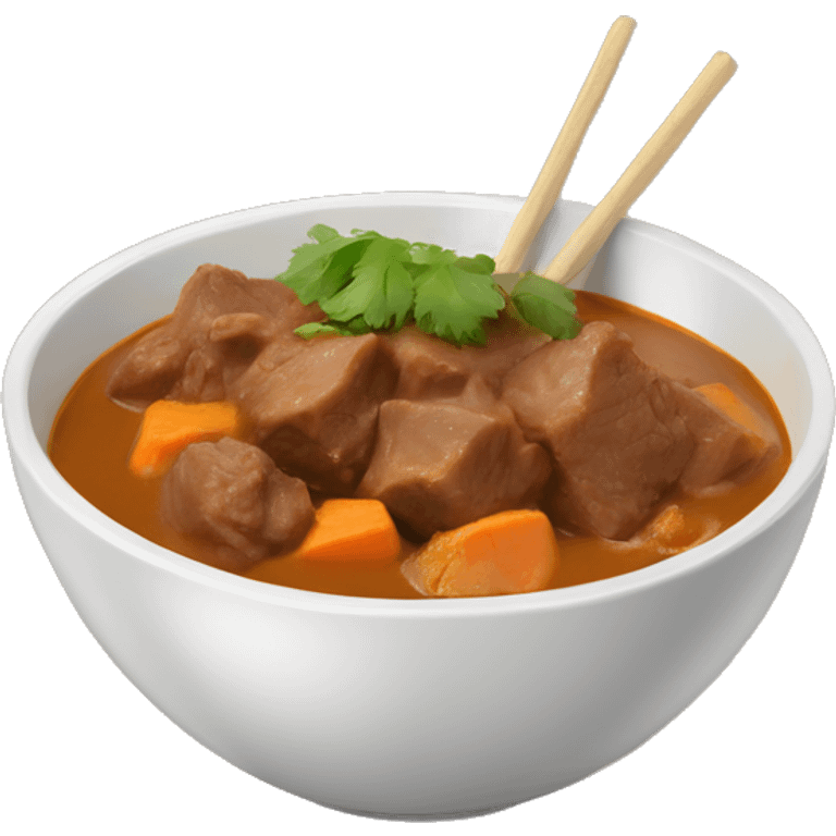 Bowl of Massaman beef curry emoji