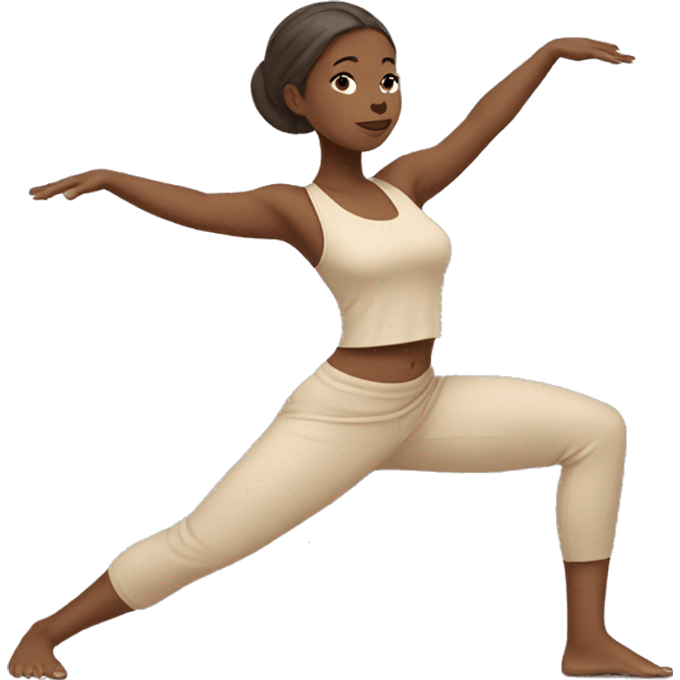 girl in beige clothes doing yoga emoji