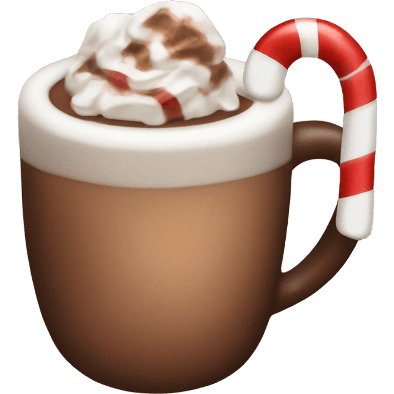 Hot cocoa with candy cane  emoji