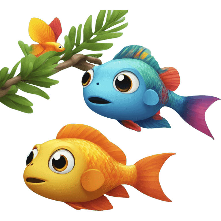 Fish and monkey  emoji