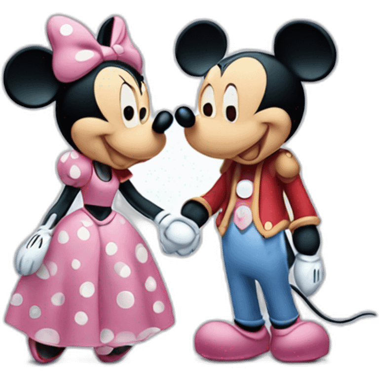 Mickey Mouse Holding Hands with Minnie Mouse emoji