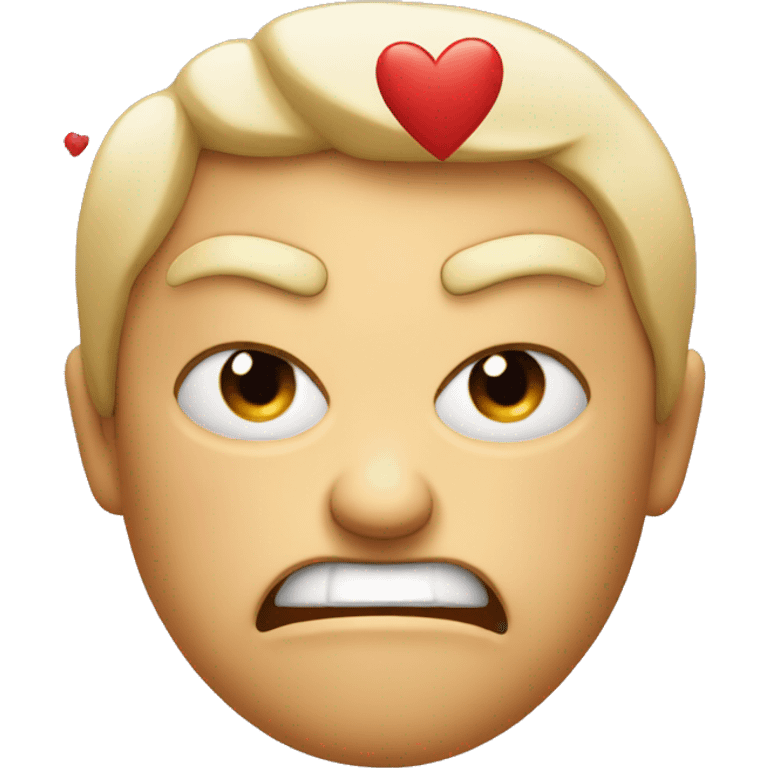 Angry face with hearts around it  emoji