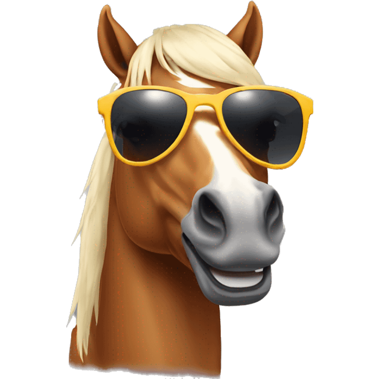 Horse with sunglasses emoji