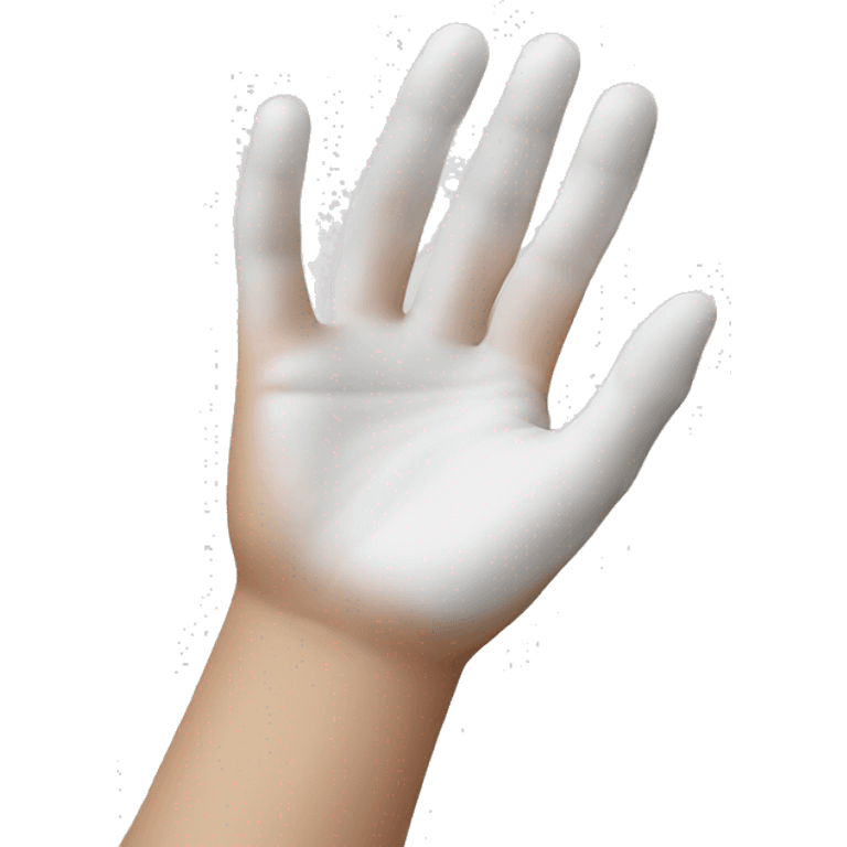 white things on a hand emoji