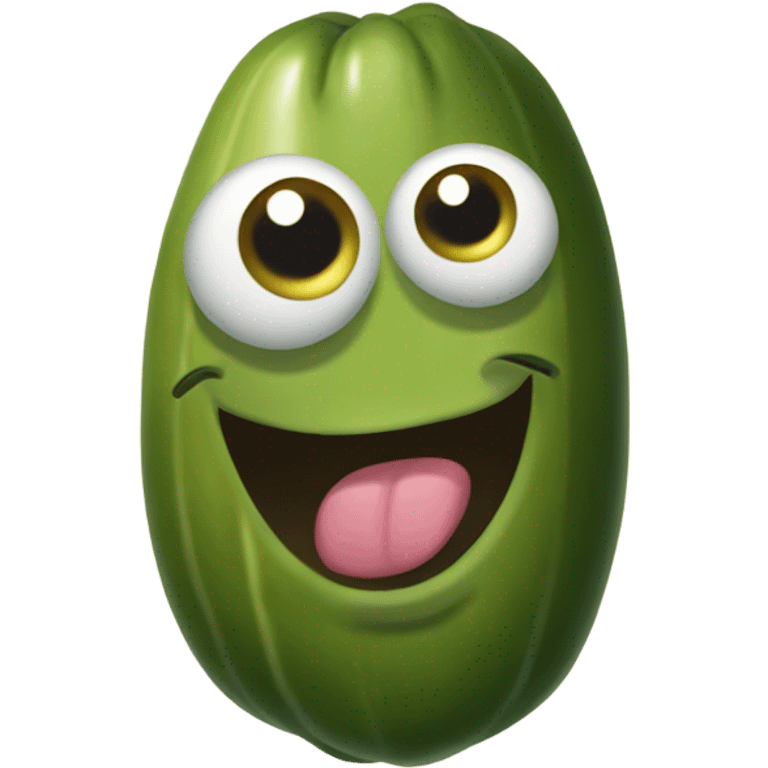 Pickle with a face emoji