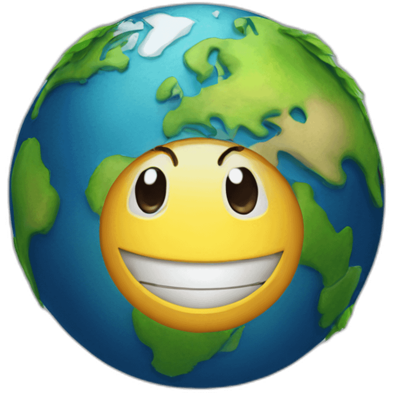 smiling earth planet emoji