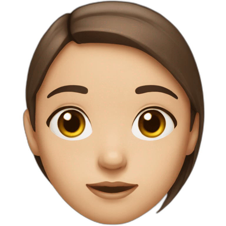 Girl with hazel eyes and straight brown hair emoji