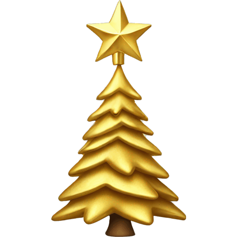 Golden Christmas tree emoji