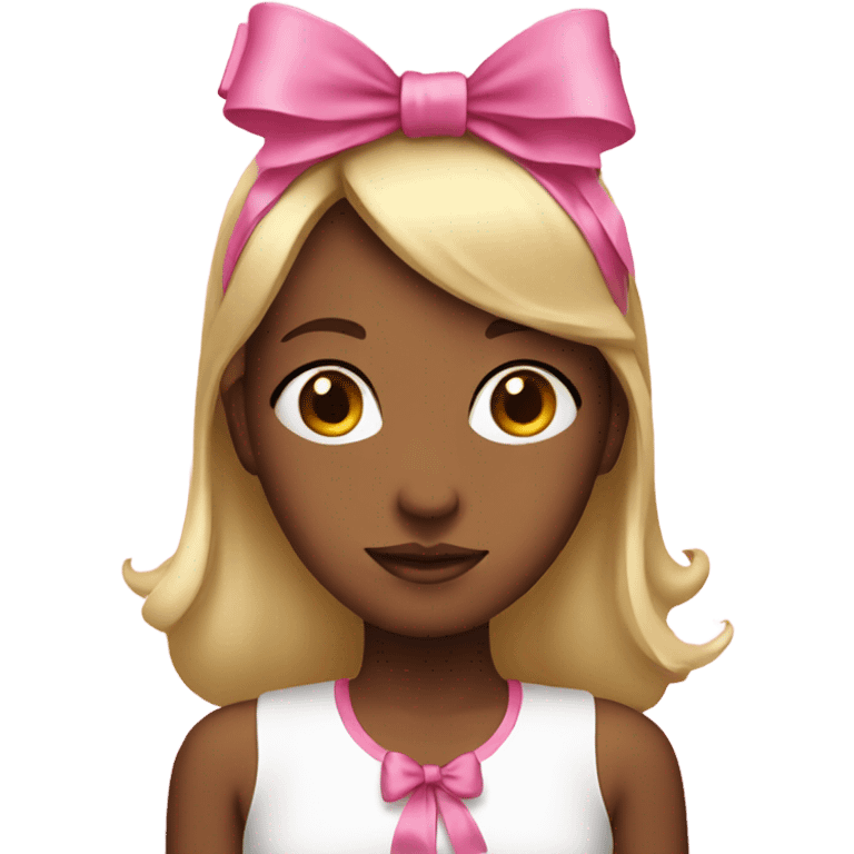 girl with a pink bow on her head emoji