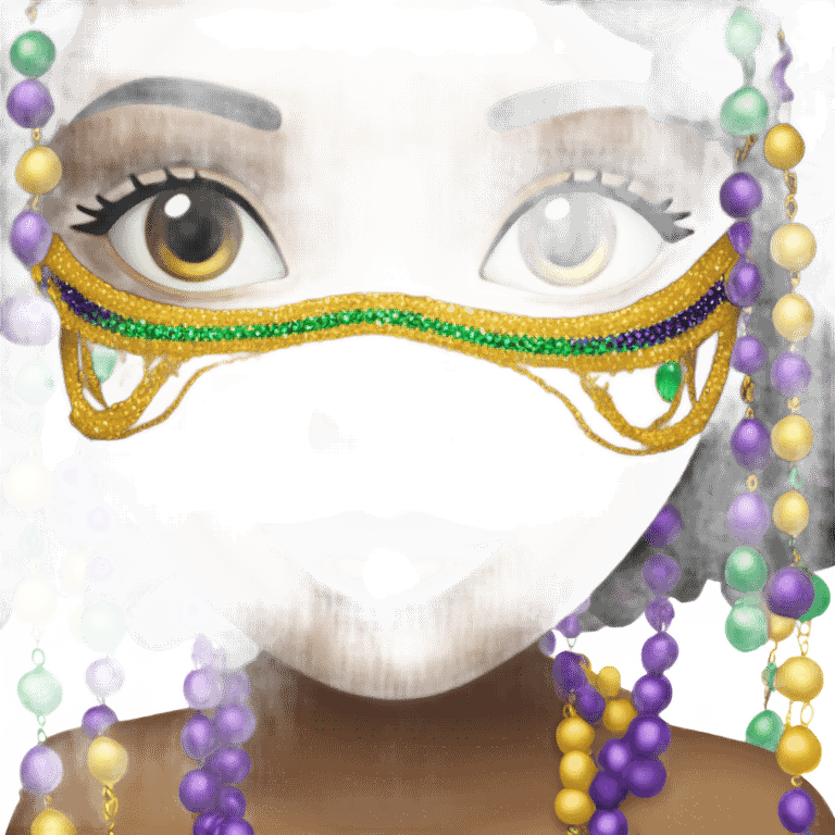 Girl with black hair Mardi Gras emoji