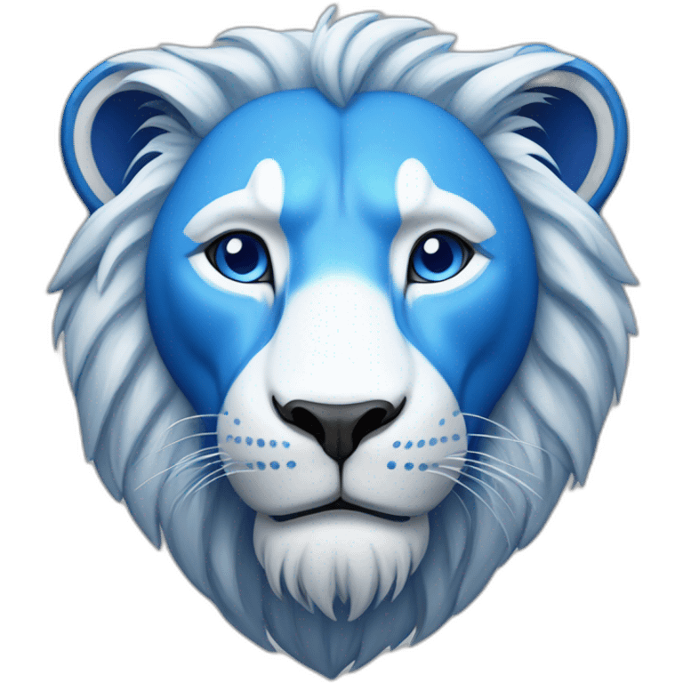 blue and white lion in the star of david emoji