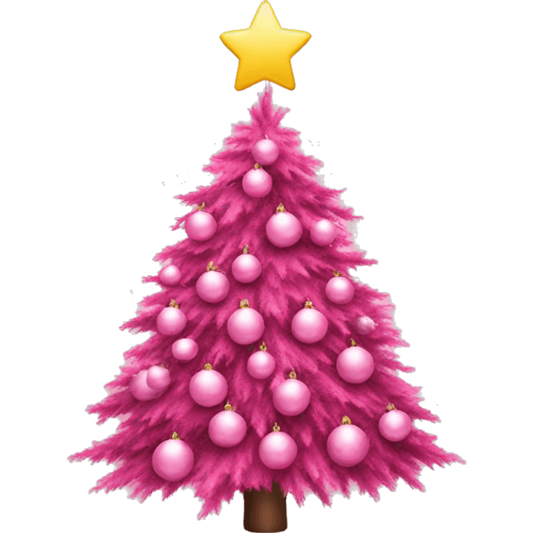 A pink Christmas tree emoji