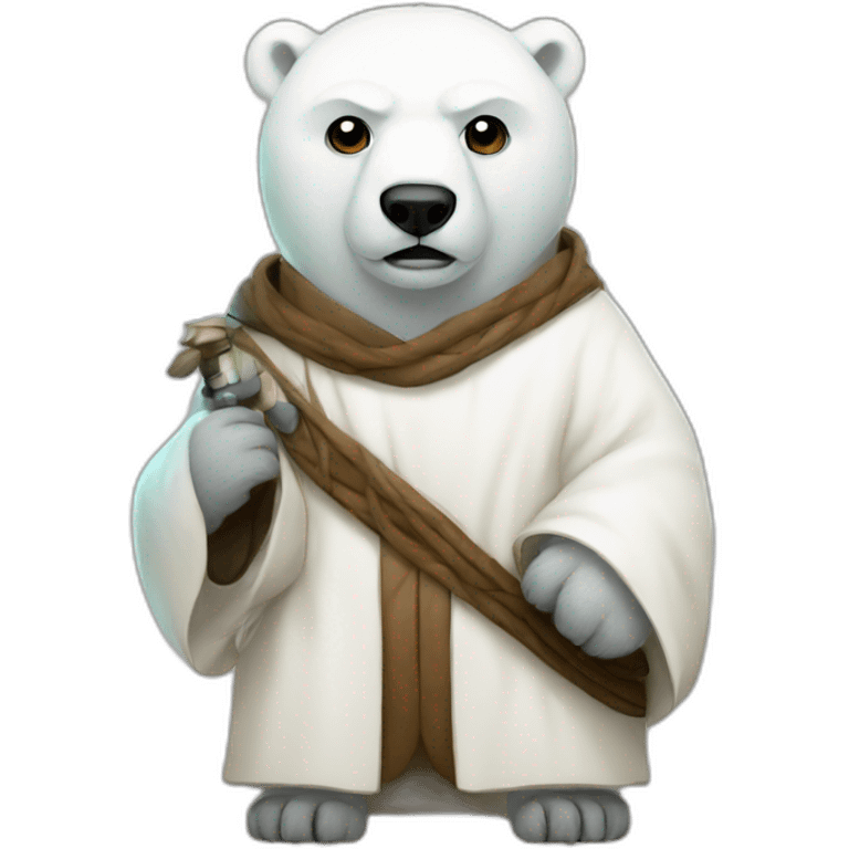 A polar bear jedi emoji