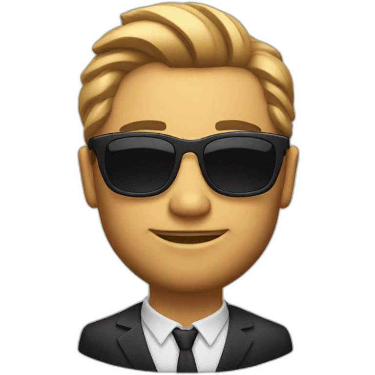 a gentleman, beard, sunglasses, slicked hair emoji