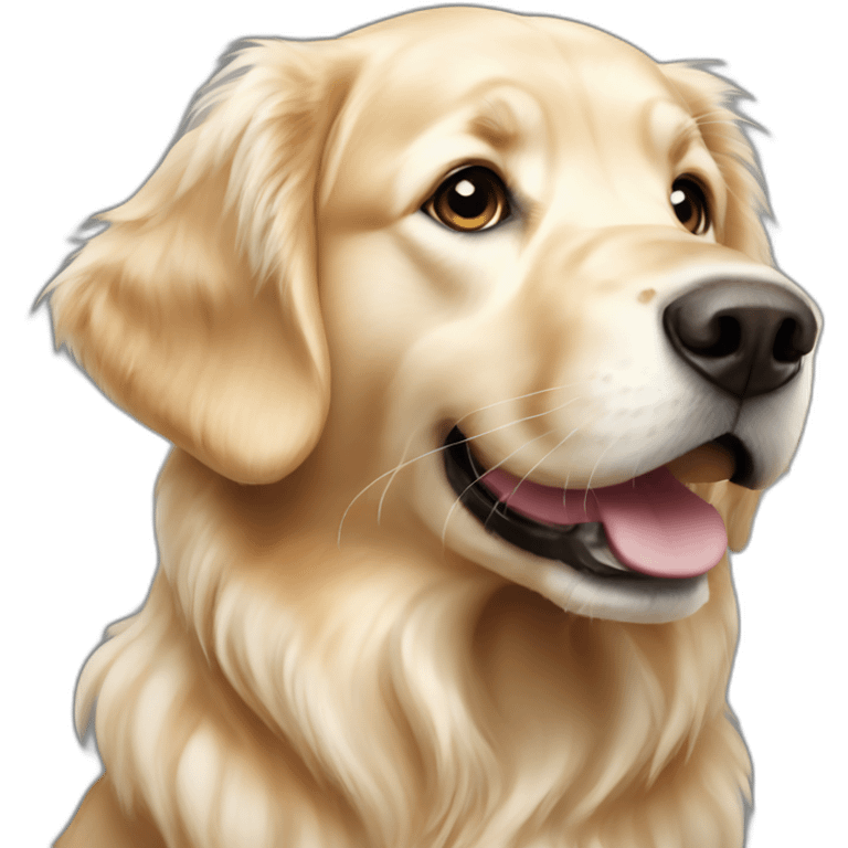 Golden Retriever white playing emoji